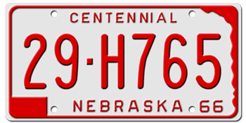 1966 NEBRASKA STATE LICENSE PLATE--EMBOSSED WITH YOUR CUSTOM NUMBER