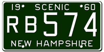 1960 NEW HAMPSHIRE STATE LICENSE PLATE--EMBOSSED WITH YOUR CUSTOM NUMBER