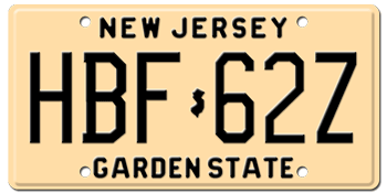 1959 TO 1979 ALTERNATIVE NEW JERSEY STATE LICENSE PLATE - 
