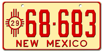 1929 NEW MEXICO STATE LICENSE PLATE--