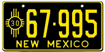 1930 NEW MEXICO STATE LICENSE PLATE--