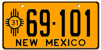 1931 NEW MEXICO STATE LICENSE PLATE--