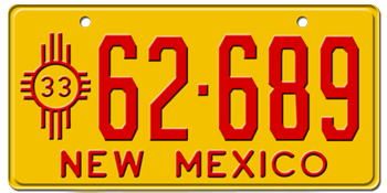 1933 NEW MEXICO STATE LICENSE PLATE--