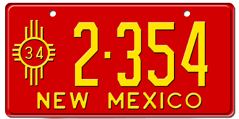 1934 NEW MEXICO STATE LICENSE PLATE--