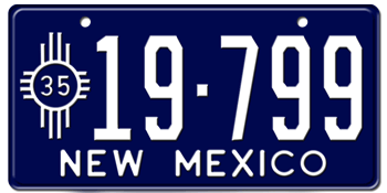1935 NEW MEXICO STATE LICENSE PLATE--EMBOSSED WITH YOUR CUSTOM NUMBER