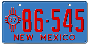 1937 NEW MEXICO STATE LICENSE PLATE--