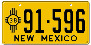 1938 NEW MEXICO STATE LICENSE PLATE--