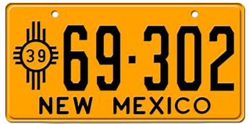 1939 NEW MEXICO STATE LICENSE PLATE--