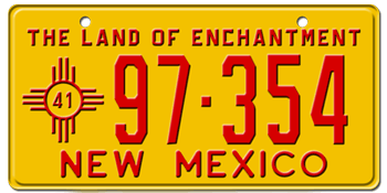 1941 NEW MEXICO STATE LICENSE PLATE--