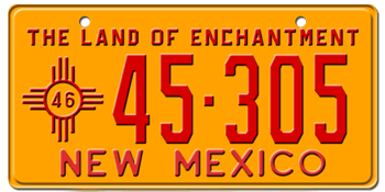1946 NEW MEXICO STATE LICENSE PLATE--EMBOSSED WITH YOUR CUSTOM NUMBER