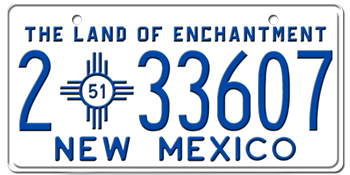 1951 NEW MEXICO STATE LICENSE PLATE--