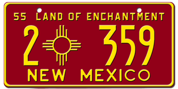 1955 NEW MEXICO STATE LICENSE PLATE--EMBOSSED WITH YOUR CUSTOM NUMBER