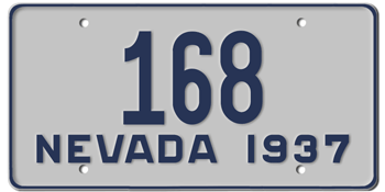 1937 NEVADA STATE LICENSE PLATE--EMBOSSED WITH YOUR CUSTOM NUMBER