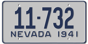 1941 NEVADA STATE LICENSE PLATE--EMBOSSED WITH YOUR CUSTOM NUMBER