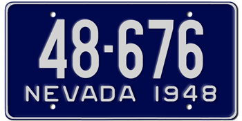 1948 NEVADA STATE LICENSE PLATE--EMBOSSED WITH YOUR CUSTOM NUMBER