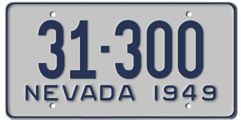 1949 NEVADA STATE LICENSE PLATE--