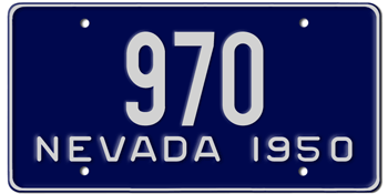 1950 NEVADA STATE LICENSE PLATE--EMBOSSED WITH YOUR CUSTOM NUMBER