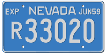 1959 NEVADA STATE LICENSE PLATE--