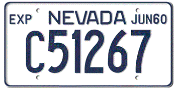 1960 NEVADA STATE LICENSE PLATE--