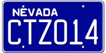 1975 NEVADA STATE LICENSE PLATE--EMBOSSED WITH YOUR CUSTOM NUMBER - This plate also used in 76, 77, 78, 79, 80, and 1981