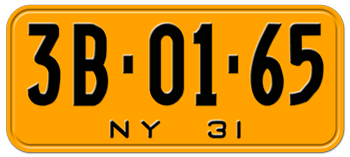 1931 NEW YORK STATE LICENSE PLATE--EMBOSSED WITH YOUR CUSTOM NUMBER