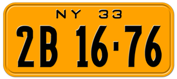 1933 NEW YORK STATE LICENSE PLATE--