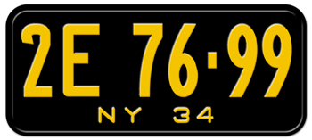 1934 NEW YORK STATE LICENSE PLATE--EMBOSSED WITH YOUR CUSTOM NUMBER