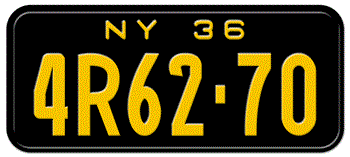 1936 NEW YORK STATE LICENSE PLATE--EMBOSSED WITH YOUR CUSTOM NUMBER