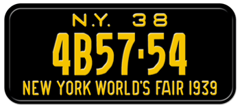 1938 NEW YORK STATE LICENSE PLATE--EMBOSSED WITH YOUR CUSTOM NUMBER