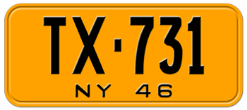 1946 NEW YORK STATE LICENSE PLATE--EMBOSSED WITH YOUR CUSTOM NUMBER
