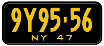 1947 NEW YORK STATE LICENSE PLATE--