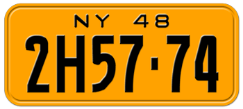 1948 NEW YORK STATE LICENSE PLATE-- - This plate was also used in 1949