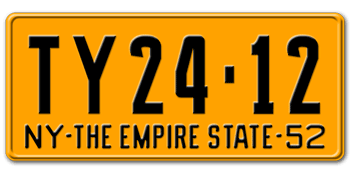 1952 NEW YORK STATE LICENSE PLATE--EMBOSSED WITH YOUR CUSTOM NUMBER
