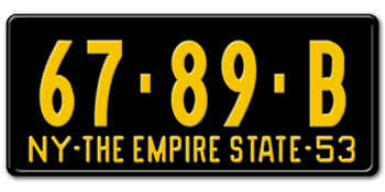 1953 NEW YORK STATE LICENSE PLATE--