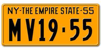 1955 NEW YORK STATE LICENSE PLATE--EMBOSSED WITH YOUR CUSTOM NUMBER
