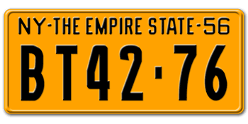 1956 NEW YORK STATE LICENSE PLATE--EMBOSSED WITH YOUR CUSTOM NUMBER