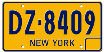 1974 NEW YORK STATE LICENSE PLATE-- IN THICKER FONT - This plate was also used in 75, 76, 77, 78, 79, 80, 81, 82, 83, 84, and 1985.