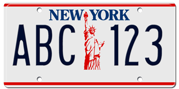 1986 NEW YORK STATE LICENSE PLATE (CENTERED STATUE) -  - This plate also used in 87, 88, 89, 90, 91, 92, and at least through 1993