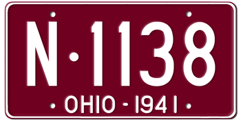 1941 OHIO STATE LICENSE PLATE--