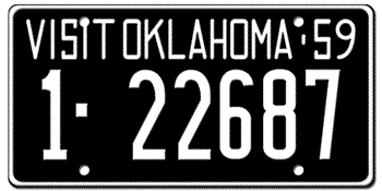 1959 OKLAHOMA STATE LICENSE PLATE--