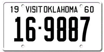 1960 OKLAHOMA STATE LICENSE PLATE--EMBOSSED WITH YOUR CUSTOM NUMBER
