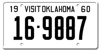 1960 OKLAHOMA STATE LICENSE PLATE--