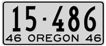 1946 OREGON STATE LICENSE PLATE--