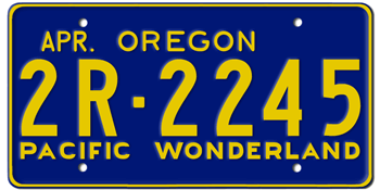 1961 OREGON STATE LICENSE PLATE--EMBOSSED WITH YOUR CUSTOM NUMBER - This plate was also used in 62, 63, and 1964