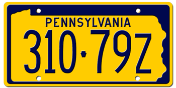 1965 PENNSYLVANIA STATE LICENSE PLATE--EMBOSSED WITH YOUR CUSTOM NUMBER