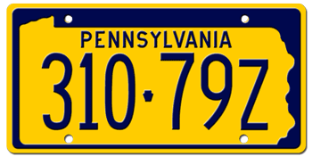 1965 PENNSYLVANIA STATE LICENSE PLATE--