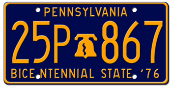 1971 PENNSYLVANIA STATE LICENSE PLATE--EMBOSSED WITH YOUR CUSTOM NUMBER