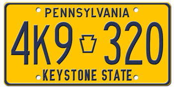 1977 PENNSYLVANIA STATE LICENSE PLATE--EMBOSSED WITH YOUR CUSTOM NUMBER