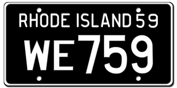 1959 RHODE ISLAND STATE LICENSE PLATE--EMBOSSED WITH YOUR CUSTOM NUMBER - This plate was also used in 1960