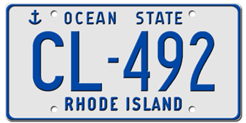 1986 RHODE ISLAND STATE LICENSE PLATE--EMBOSSED WITH YOUR CUSTOM NUMBER